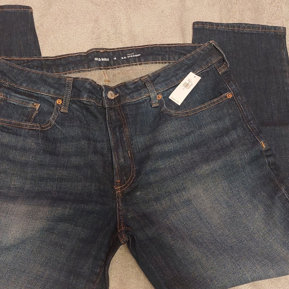 Old Navy Blue Straight Leg Jeans with Classic Style